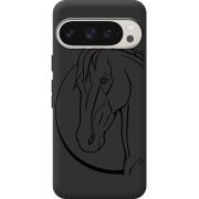 Черный чехол BoxFace Google Pixel 9 Pro Horse