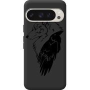 Черный чехол BoxFace Google Pixel 9 Pro Wolf and Raven