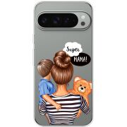 Прозрачный чехол BoxFace Google Pixel 9 Pro XL Super Mama and Son