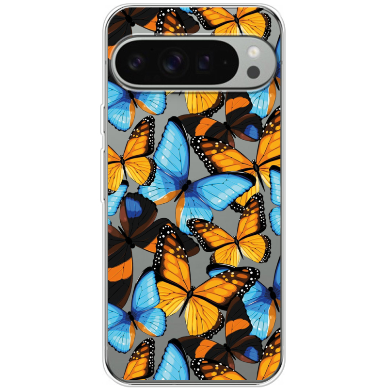 Прозрачный чехол BoxFace Google Pixel 9 Pro XL Butterfly Morpho