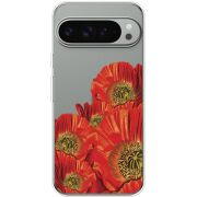 Прозрачный чехол BoxFace Google Pixel 9 Pro XL Red Poppies