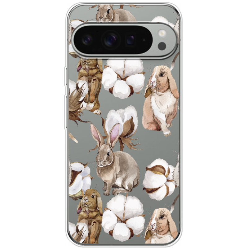 Прозрачный чехол BoxFace Google Pixel 9 Pro XL Cotton and Rabbits