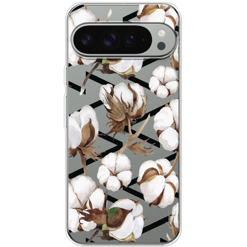 Прозрачный чехол BoxFace Google Pixel 9 Pro XL Cotton flowers