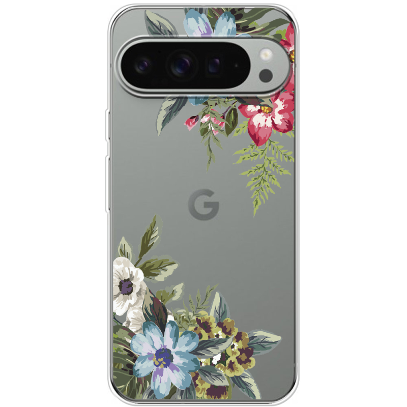 Прозрачный чехол BoxFace Google Pixel 9 Pro XL Floral