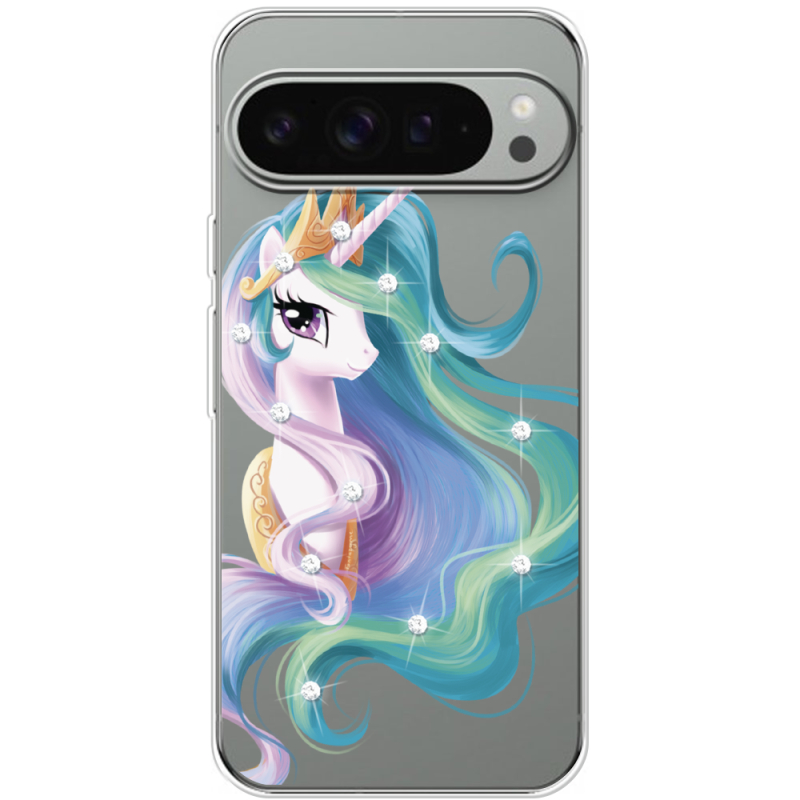 Чехол со стразами Google Pixel 9 Pro XL Unicorn Queen