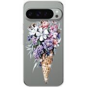 Чехол со стразами Google Pixel 9 Pro XL Ice Cream Flowers