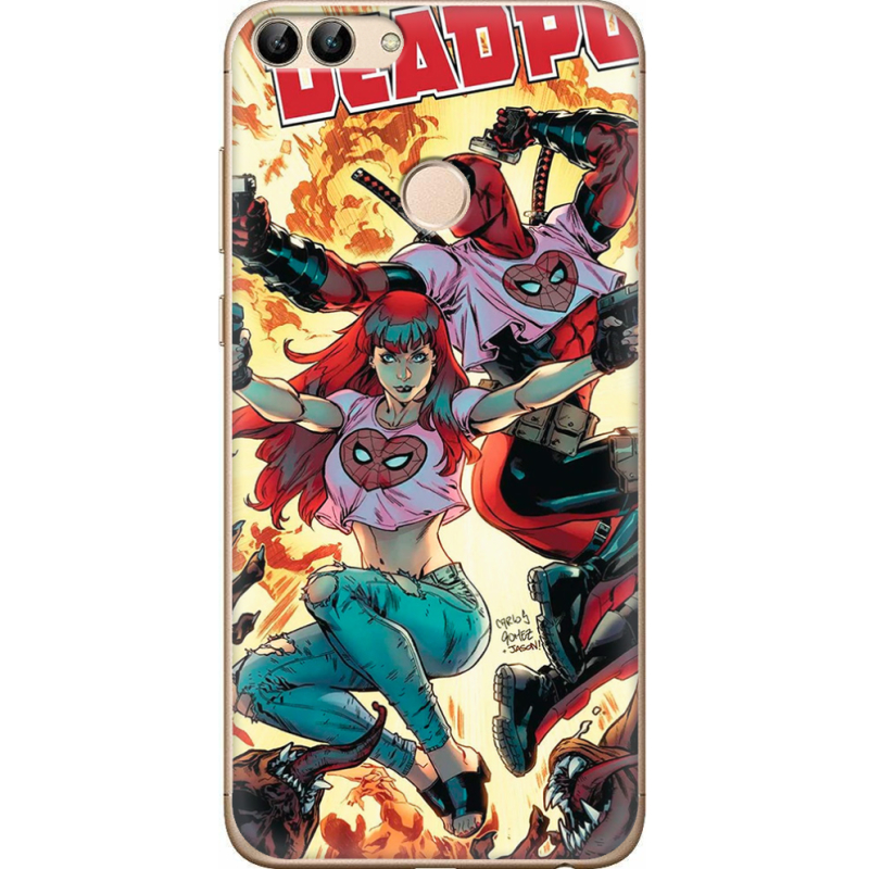 Чехол Uprint Huawei P Smart  Deadpool and Mary Jane