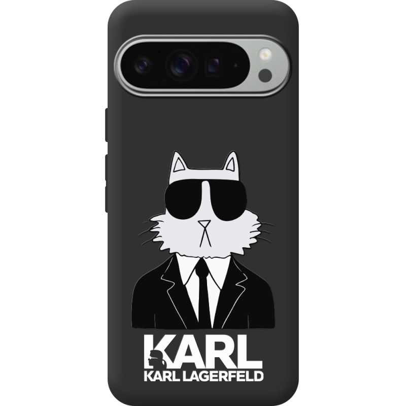 Черный чехол BoxFace Google Pixel 9 Pro XL Cat in Black