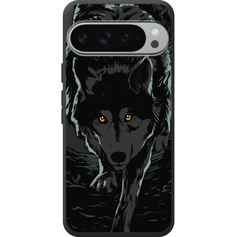 Черный чехол BoxFace Google Pixel 9 Pro XL Wolf