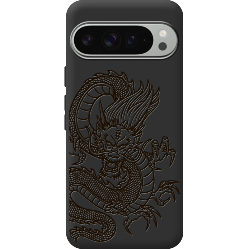 Черный чехол BoxFace Google Pixel 9 Pro XL Chinese Dragon