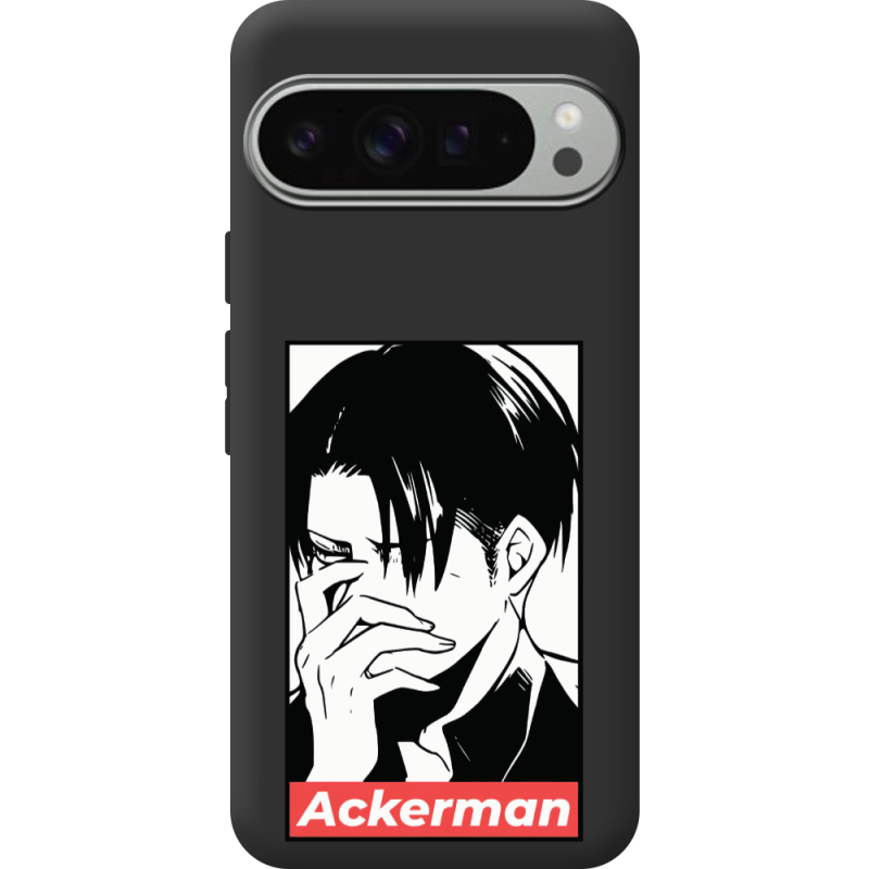 Черный чехол BoxFace Google Pixel 9 Pro XL Attack On Titan - Ackerman