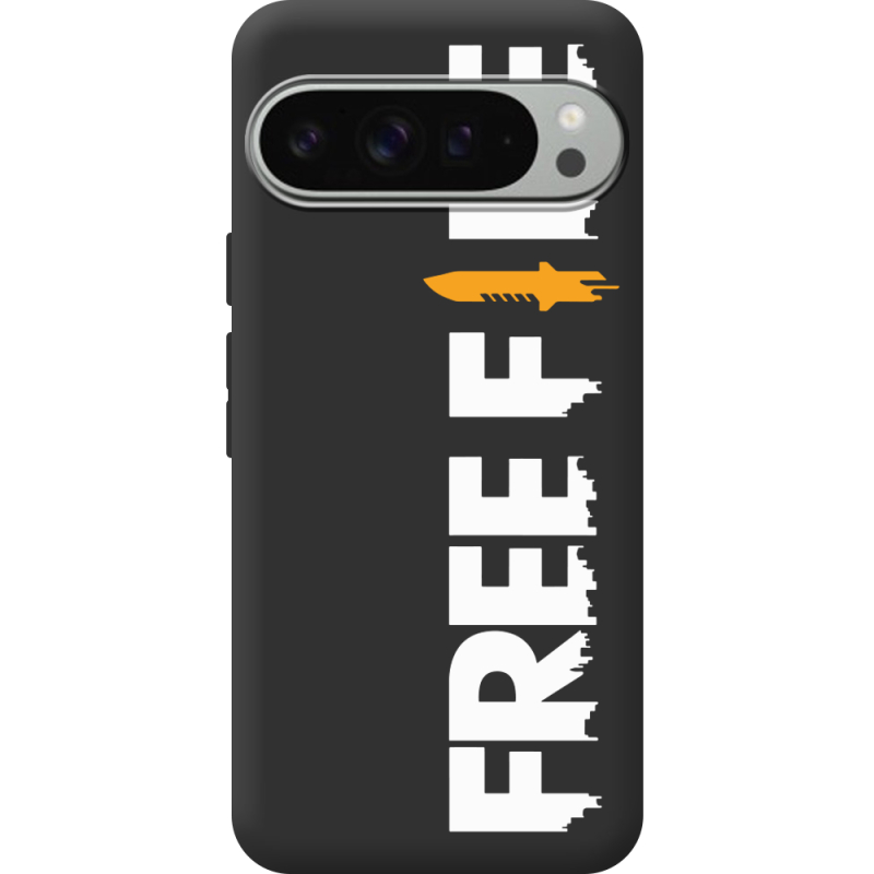 Черный чехол BoxFace Google Pixel 9 Pro XL Free Fire White Logo