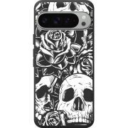 Черный чехол BoxFace Google Pixel 9 Pro XL Skull and Roses