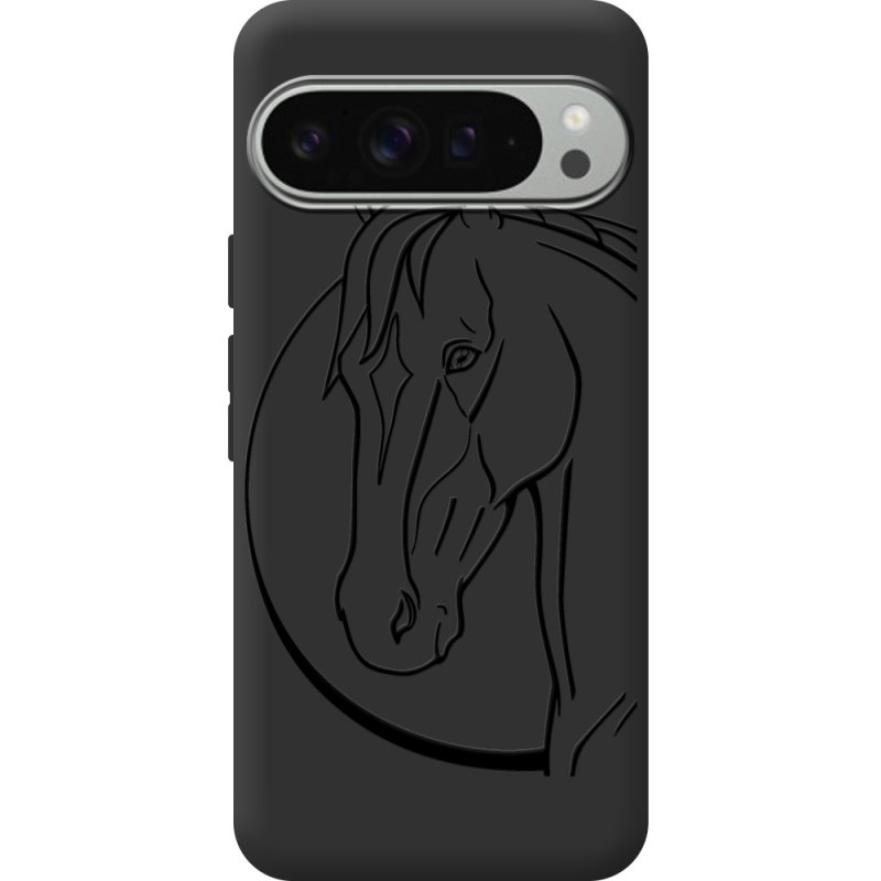 Черный чехол BoxFace Google Pixel 9 Pro XL Horse