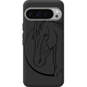 Черный чехол BoxFace Google Pixel 9 Pro XL Horse