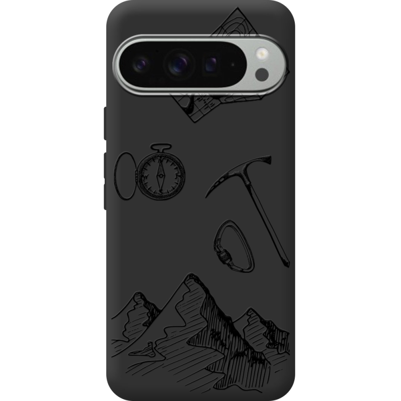 Черный чехол BoxFace Google Pixel 9 Pro XL Mountains