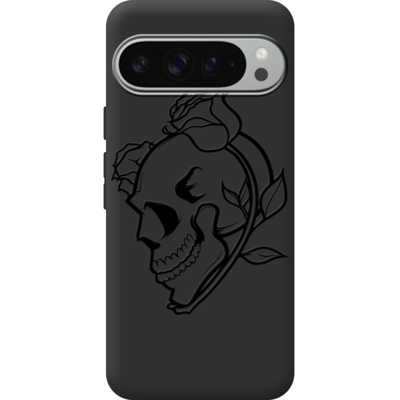 Черный чехол BoxFace Google Pixel 9 Pro XL Skull and Roses