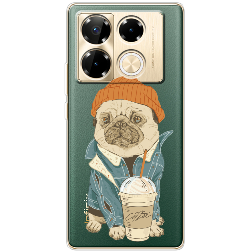 Прозрачный чехол BoxFace Infinix Note 40 Pro Dog Coffeeman