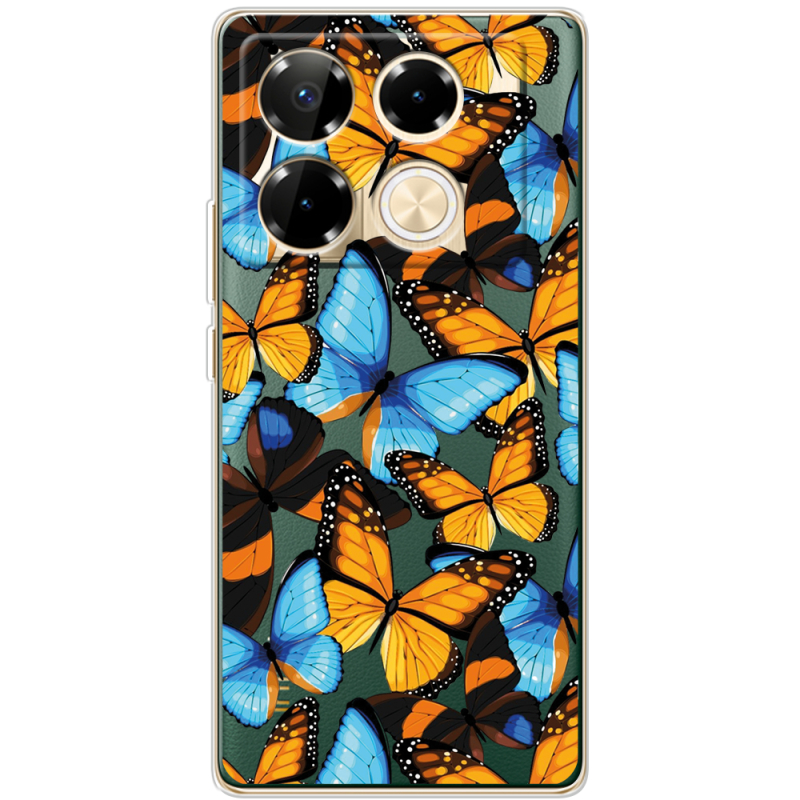 Прозрачный чехол BoxFace Infinix Note 40 Pro Butterfly Morpho