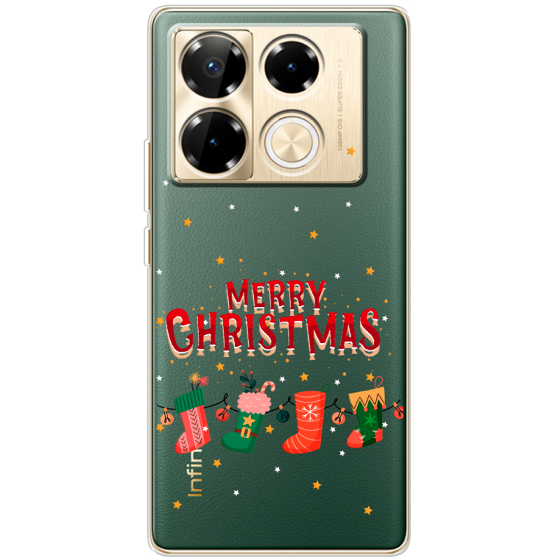 Прозрачный чехол BoxFace Infinix Note 40 Pro Merry Christmas