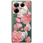 Прозрачный чехол BoxFace Infinix Note 40 Pro Peony Watercolor Style