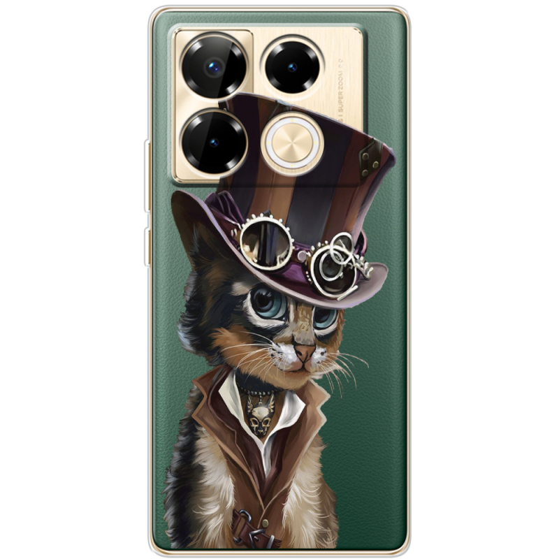 Прозрачный чехол BoxFace Infinix Note 40 Pro Steampunk Cat