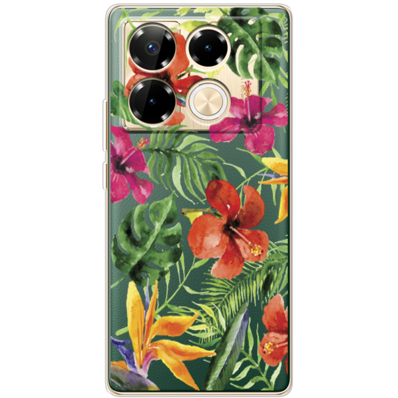 Прозрачный чехол BoxFace Infinix Note 40 Pro Tropical Flowers