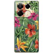 Прозрачный чехол BoxFace Infinix Note 40 Pro Tropical Flowers