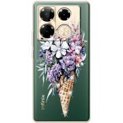 Чехол со стразами Infinix Note 40 Pro Ice Cream Flowers