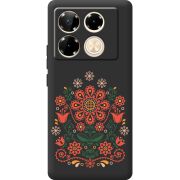 Черный чехол BoxFace Infinix Note 40 Pro Ukrainian Ornament