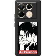 Черный чехол BoxFace Infinix Note 40 Pro Attack On Titan - Ackerman