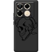 Черный чехол BoxFace Infinix Note 40 Pro Skull and Roses