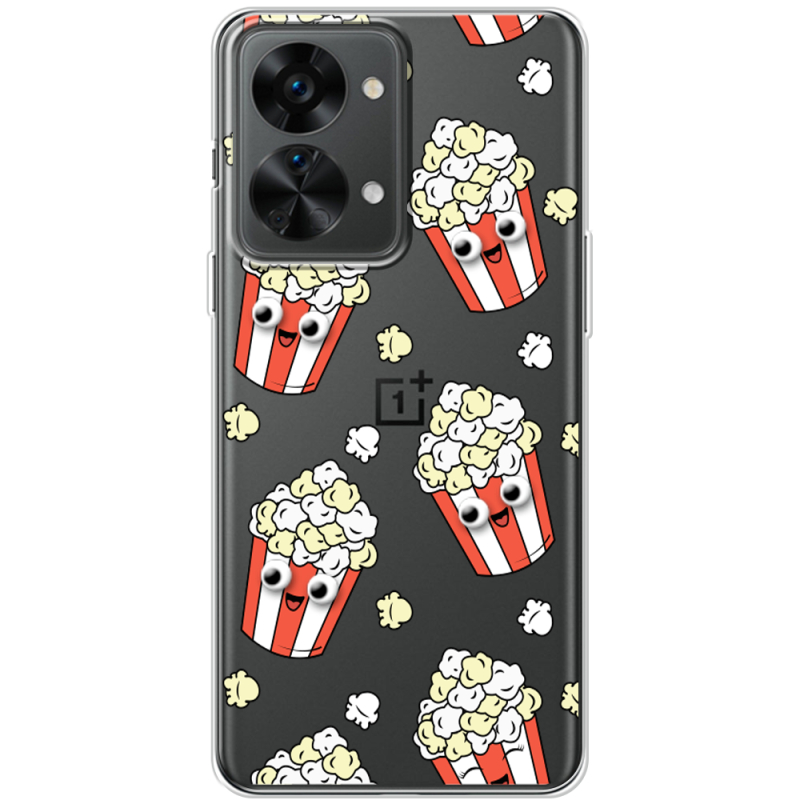 Прозрачный чехол BoxFace OnePlus Nord 2T 5G с 3D-глазками Popcorn