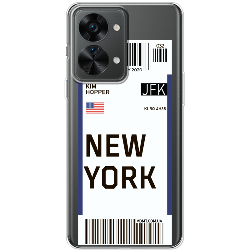 Прозрачный чехол BoxFace OnePlus Nord 2T 5G Ticket New York