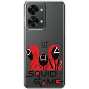 Прозрачный чехол BoxFace OnePlus Nord 2T 5G siquid game люди в красном