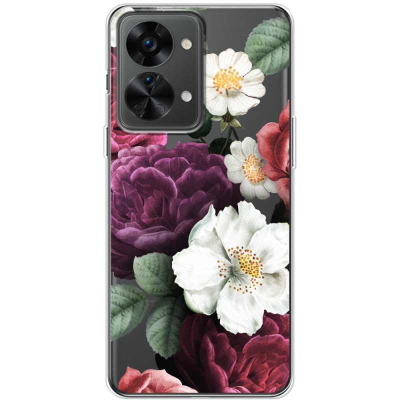 Прозрачный чехол BoxFace OnePlus Nord 2T 5G Floral Dark Dreams