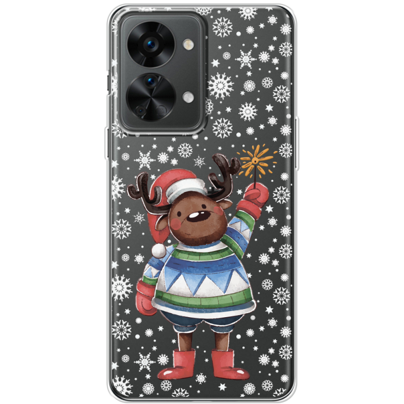 Прозрачный чехол BoxFace OnePlus Nord 2T 5G Christmas Deer with Snow