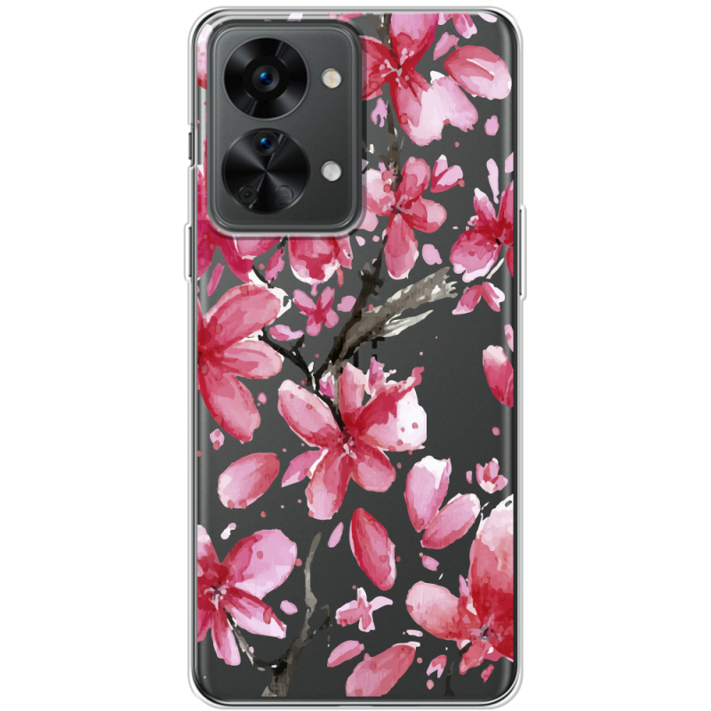 Прозрачный чехол BoxFace OnePlus Nord 2T 5G Pink Magnolia