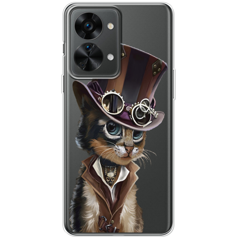 Прозрачный чехол BoxFace OnePlus Nord 2T 5G Steampunk Cat