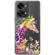 Прозрачный чехол BoxFace OnePlus Nord 2T 5G Colorful Giraffe