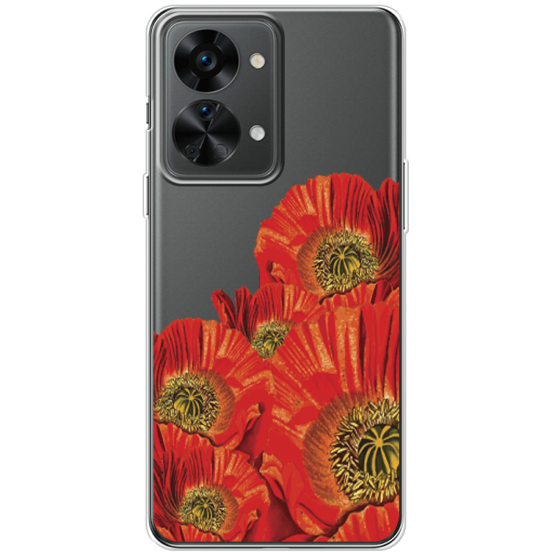 Прозрачный чехол BoxFace OnePlus Nord 2T 5G Red Poppies