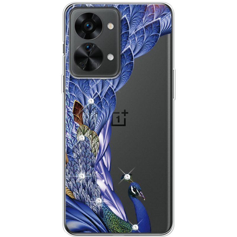 Чехол со стразами OnePlus Nord 2T 5G Peafowl