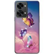 Чехол со стразами OnePlus Nord 2T 5G Butterflies