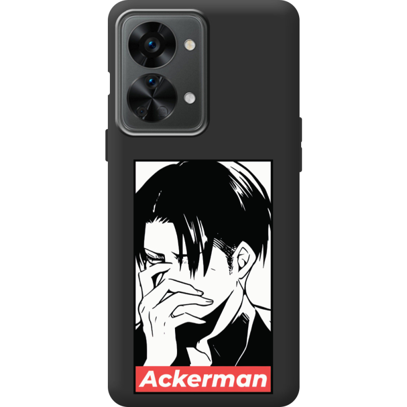 Черный чехол BoxFace OnePlus Nord 2T 5G Attack On Titan - Ackerman