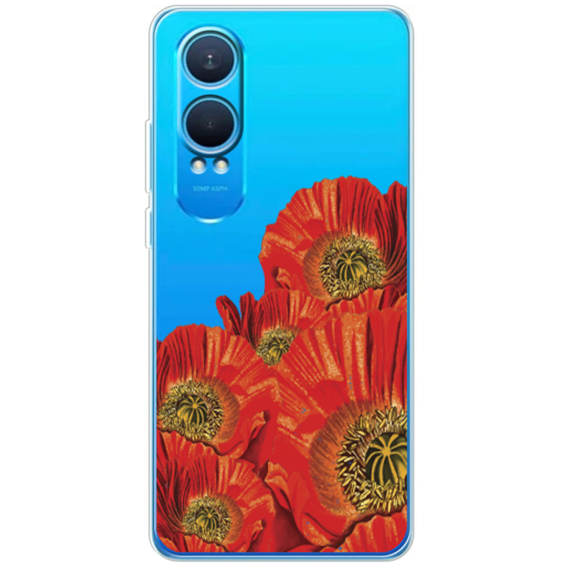 Прозрачный чехол BoxFace OnePlus Nord CE 4 Lite 5G Red Poppies