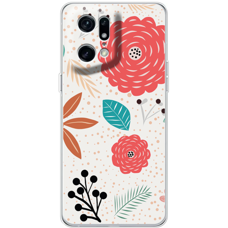 Чехол BoxFace OPPO Find X5 Pro Line Flowers