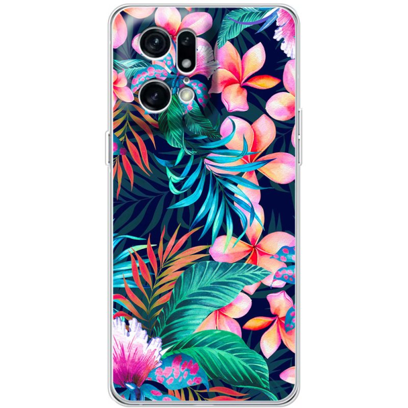 Чехол BoxFace OPPO Find X5 Pro flowers in the tropics