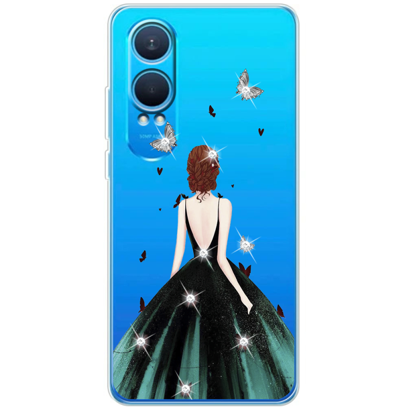 Чехол со стразами OnePlus Nord CE 4 Lite 5G Girl in the green dress