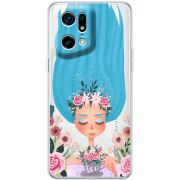 Прозрачный чехол BoxFace OPPO Find X5 Pro Blue Hair