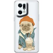 Прозрачный чехол BoxFace OPPO Find X5 Pro Dog Coffeeman